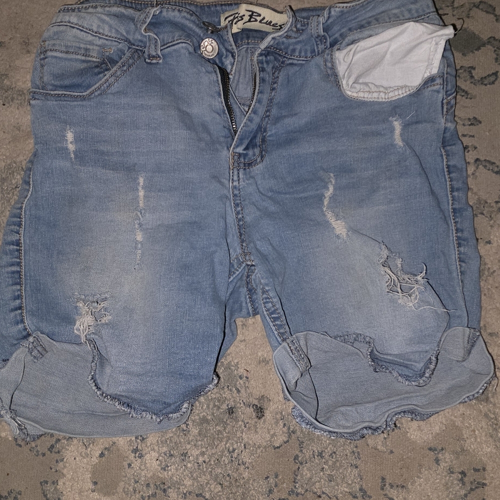 Paris Blues Light Blue Ripped Jean Shorts
